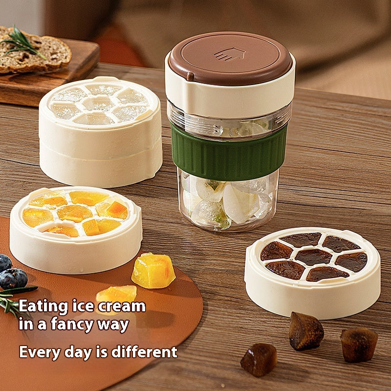 ChillMate™ 500ML Iced Coffee Cup with Ice Tray – Leak-Proof & Travel Ready