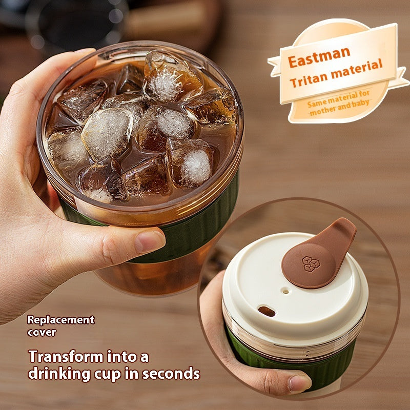ChillMate™ 500ML Iced Coffee Cup with Ice Tray – Leak-Proof & Travel Ready