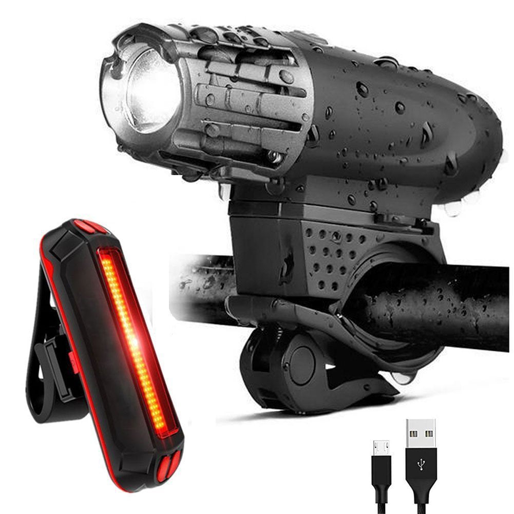 USB Rechargeable Headlight & Taillight Set – Bright, Durable, and Weather-Resistant for Safe Cycling My Store