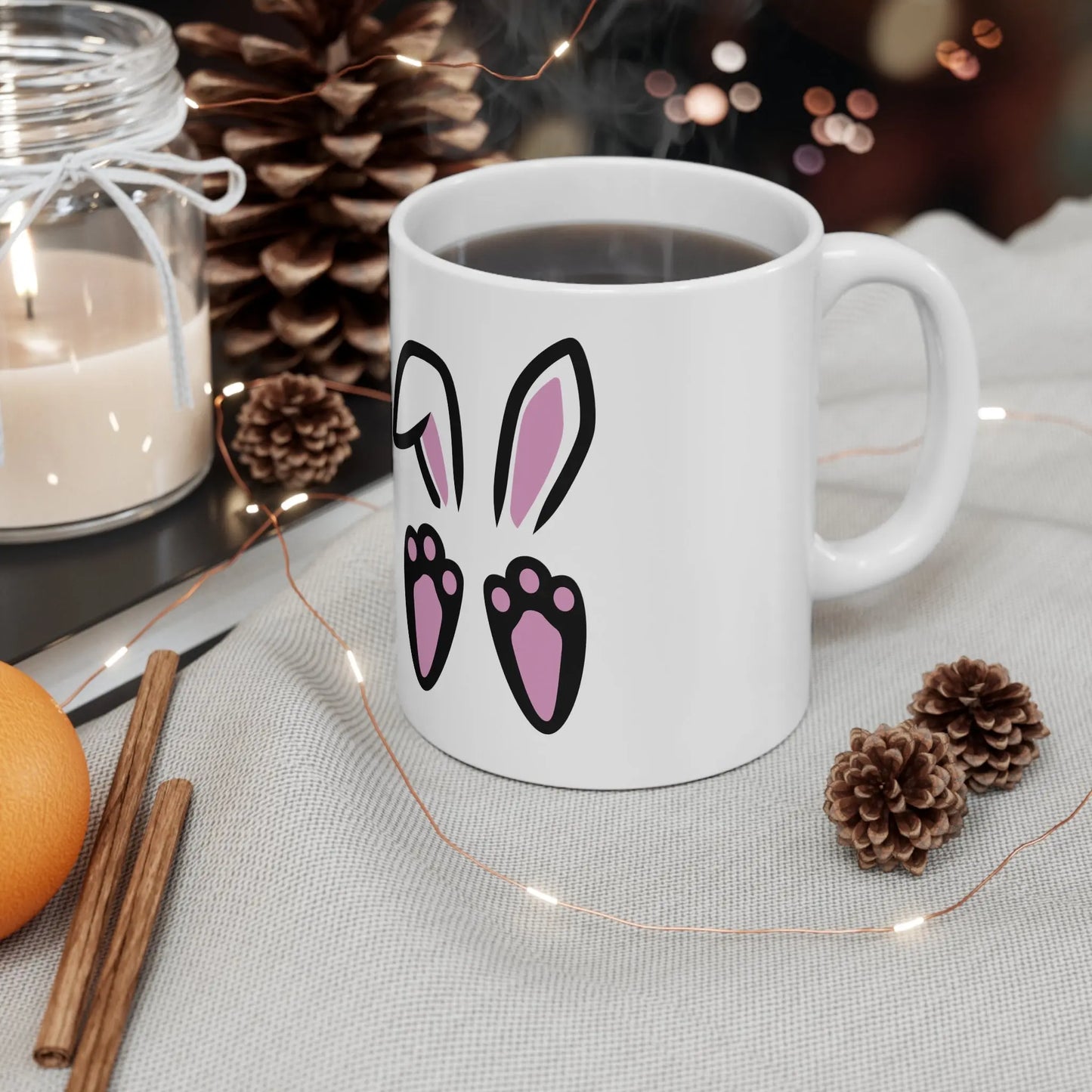 Bunny Mug, Cute Rabbit Lover Gift Cup for Morning Coffee, Easter Bunny Tea Mug, Printify
