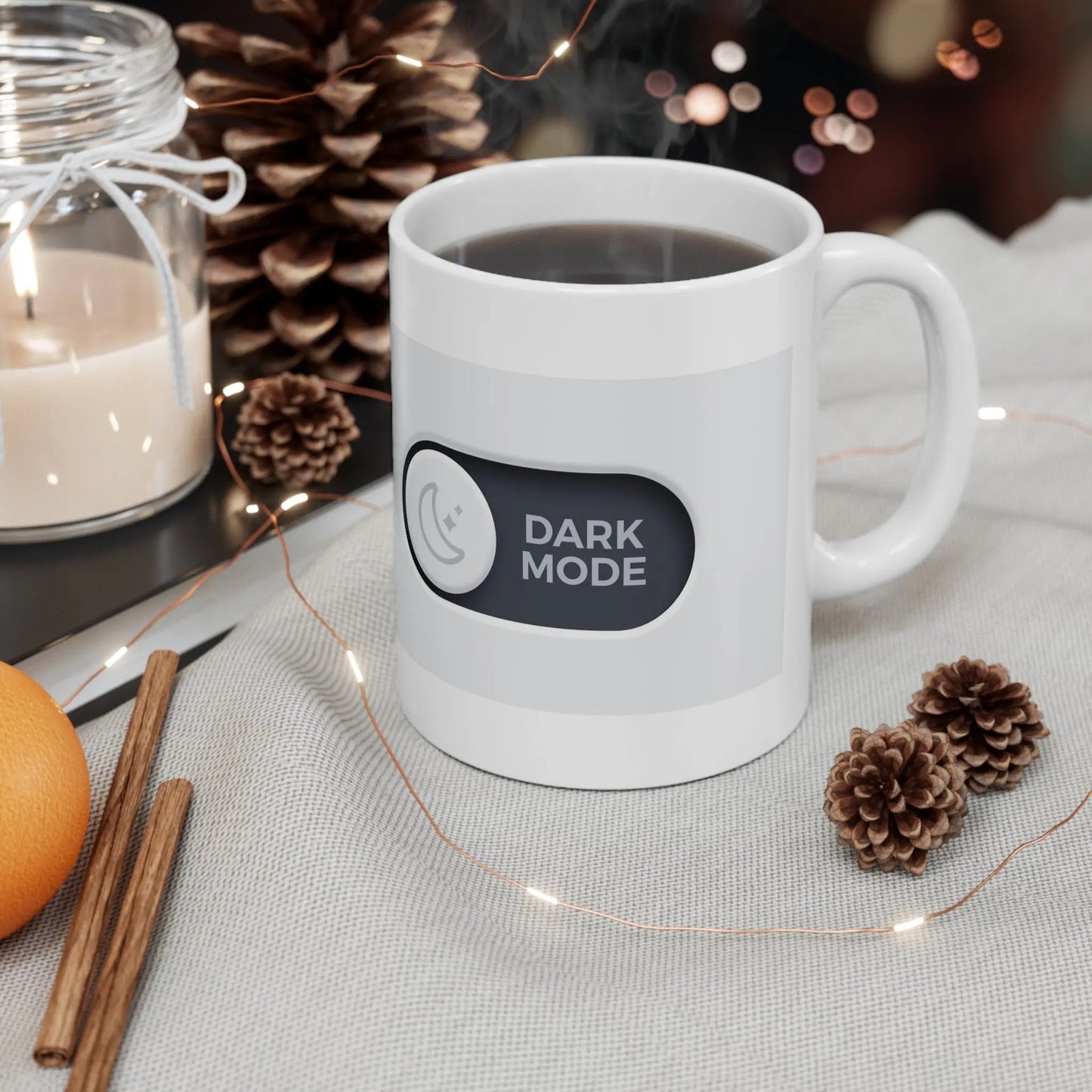 Light Dark White Mug, Color Changing Coffee Cup, 11oz Ceramic Tea Mug, Gift for Printify