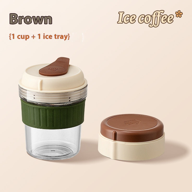 ChillMate™ 500ML Iced Coffee Cup with Ice Tray – Leak-Proof & Travel Ready