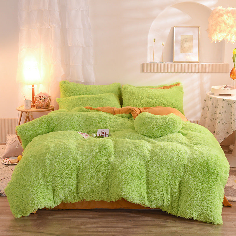 Luxury Thick Fleece Bedding Set – Plush Shaggy Duvet Cover, Pillowcase & Quilt for Queen & King Beds – Ultimate Winter Warmth & Comfort My Store