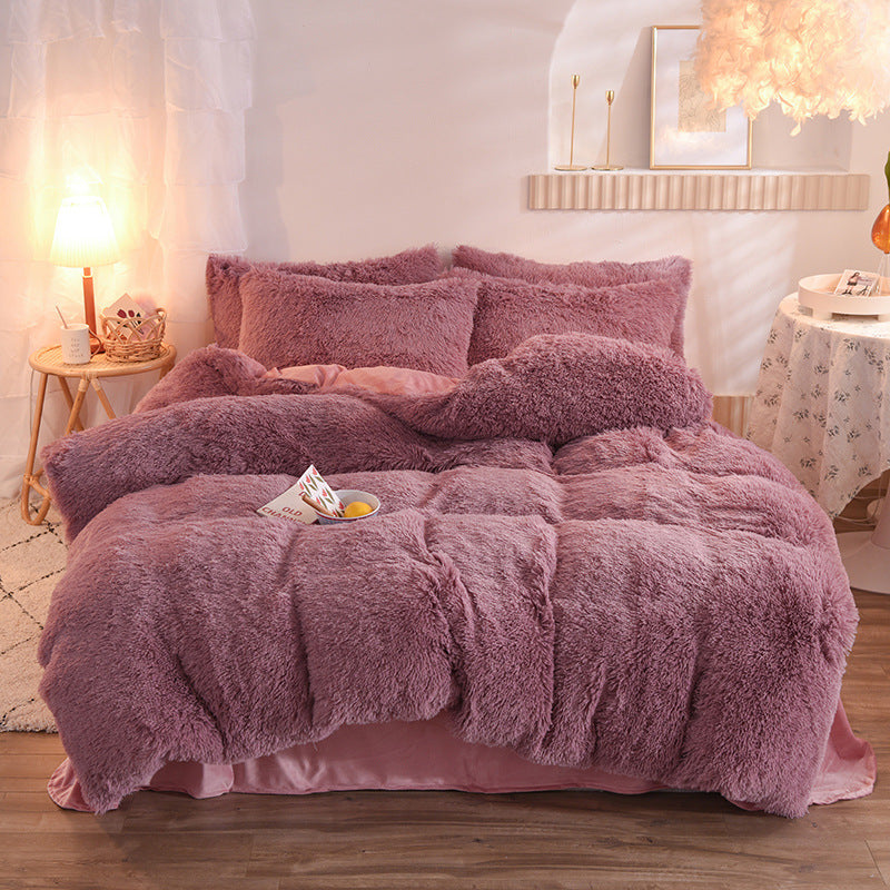 Luxury Thick Fleece Bedding Set – Plush Shaggy Duvet Cover, Pillowcase & Quilt for Queen & King Beds – Ultimate Winter Warmth & Comfort My Store