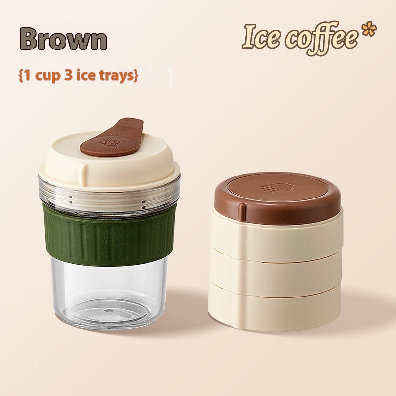 ChillMate™ 500ML Iced Coffee Cup with Ice Tray – Leak-Proof & Travel Ready