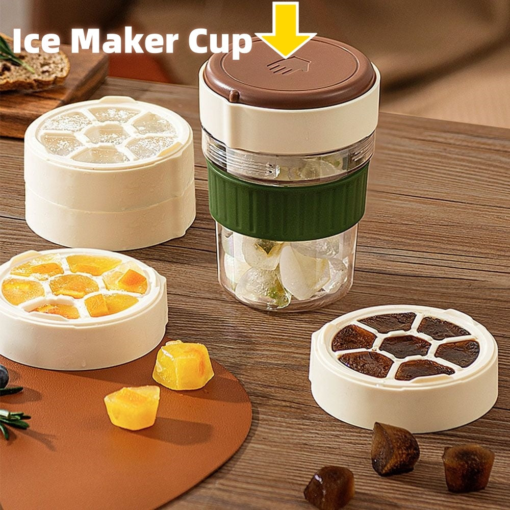 ChillMate™ 500ML Iced Coffee Cup with Ice Tray – Leak-Proof & Travel Ready
