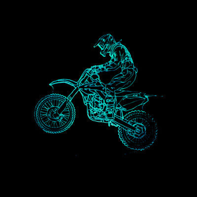 New 3D Motorcycle Lamp – Seven-Color LED with Touch & Remote Control My Store