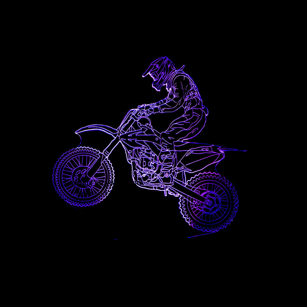 New 3D Motorcycle Lamp – Seven-Color LED with Touch & Remote Control My Store