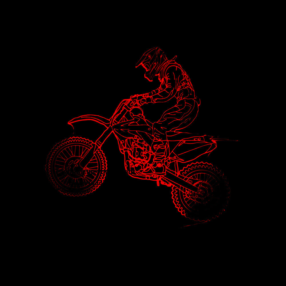New 3D Motorcycle Lamp – Seven-Color LED with Touch & Remote Control My Store