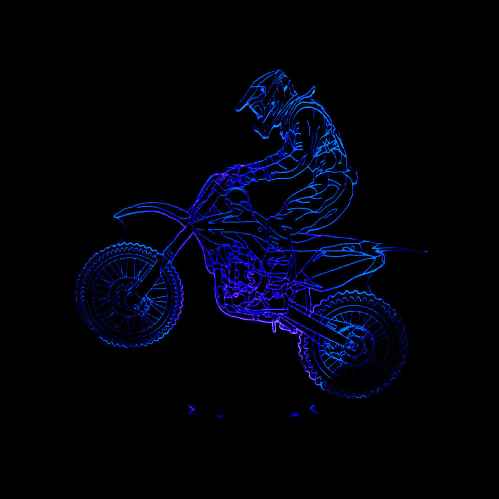 New 3D Motorcycle Lamp – Seven-Color LED with Touch & Remote Control My Store