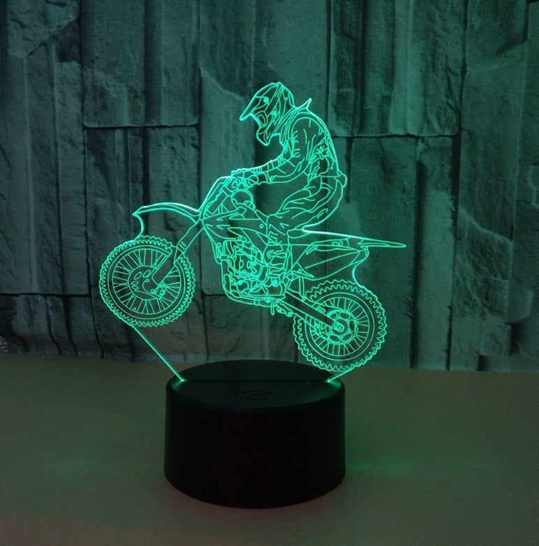 New 3D Motorcycle Lamp – Seven-Color LED with Touch & Remote Control My Store