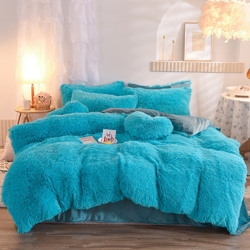 Luxury Thick Fleece Bedding Set – Plush Shaggy Duvet Cover, Pillowcase & Quilt for Queen & King Beds – Ultimate Winter Warmth & Comfort My Store