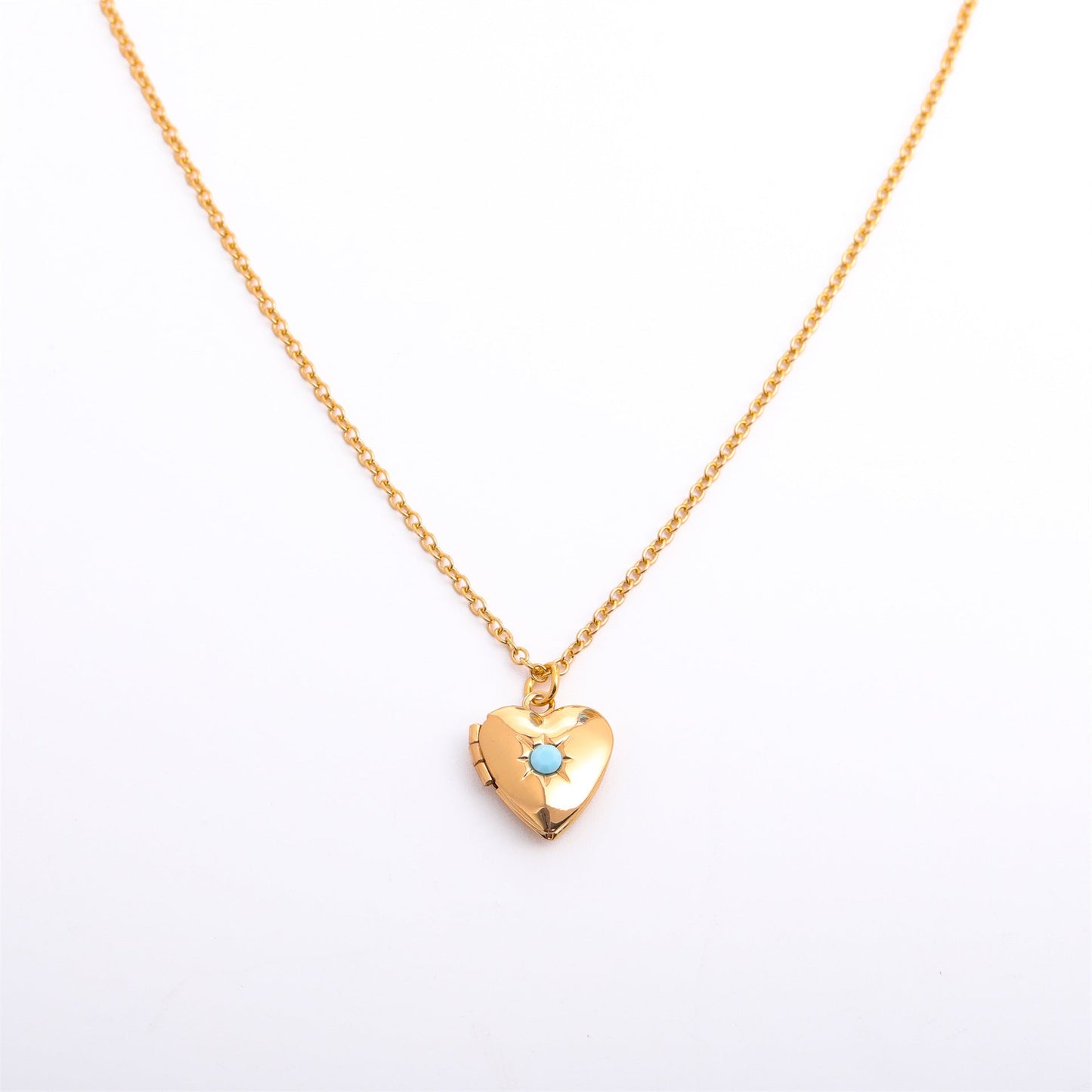 Fashion Love Heart Opening And Closing Album Titanium Steel Necklace My Store
