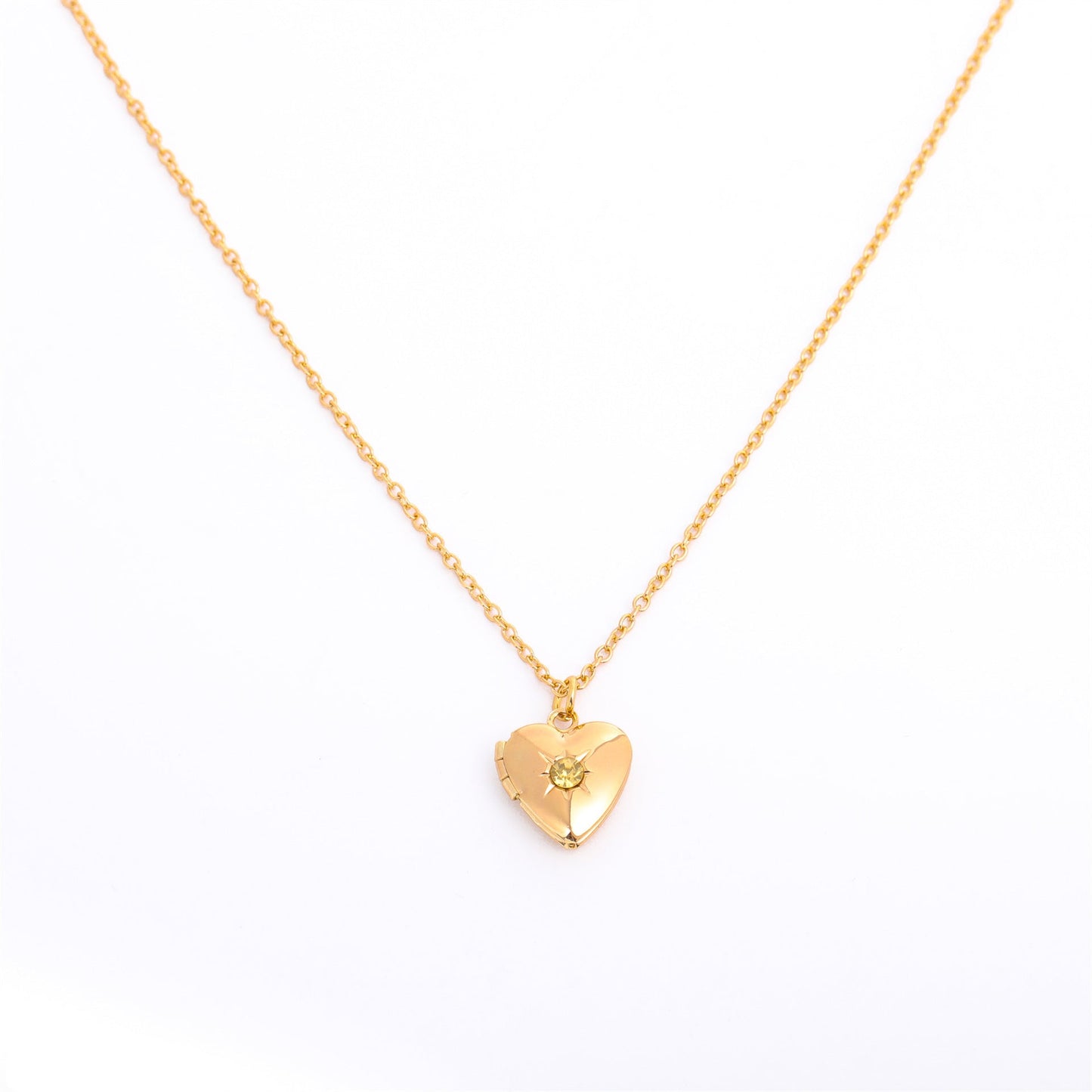Fashion Love Heart Opening And Closing Album Titanium Steel Necklace My Store