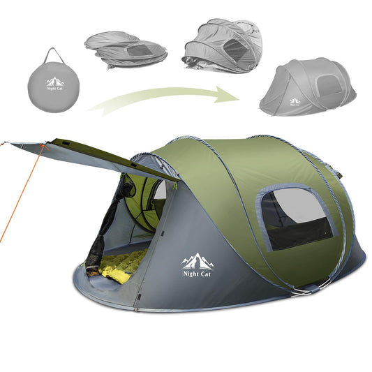 Night Cat- Auto Pop-Up 4-Season Tent for 2 – Instant Setup, All-Weather Ready