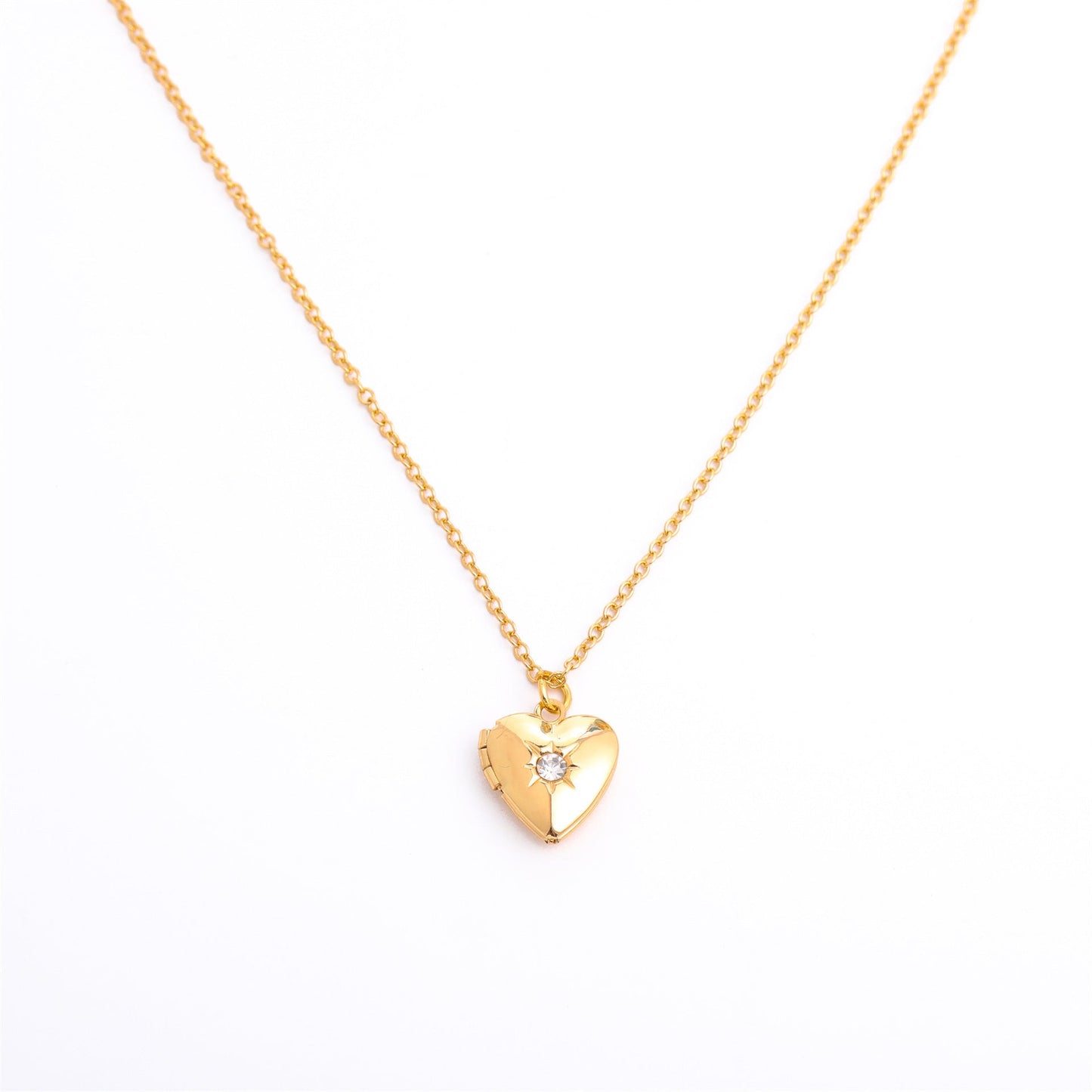 Fashion Love Heart Opening And Closing Album Titanium Steel Necklace My Store
