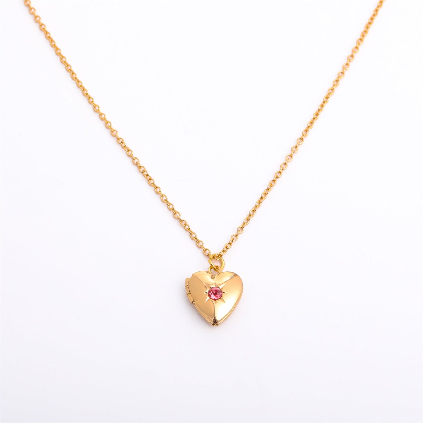 Fashion Love Heart Opening And Closing Album Titanium Steel Necklace My Store