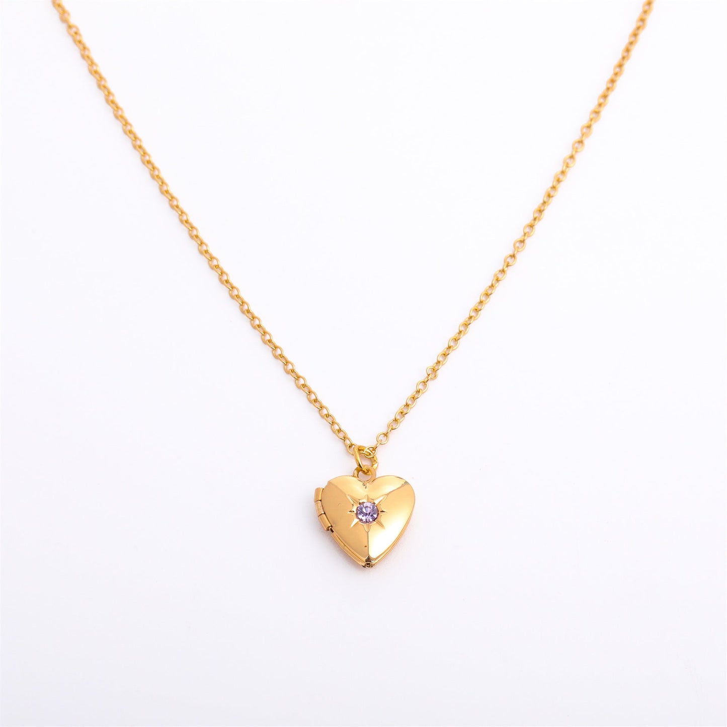 Fashion Love Heart Opening And Closing Album Titanium Steel Necklace My Store