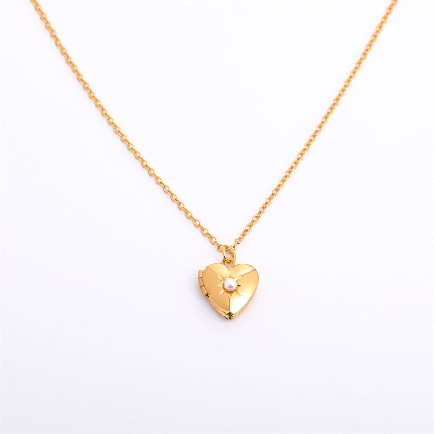 Fashion Love Heart Opening And Closing Album Titanium Steel Necklace My Store