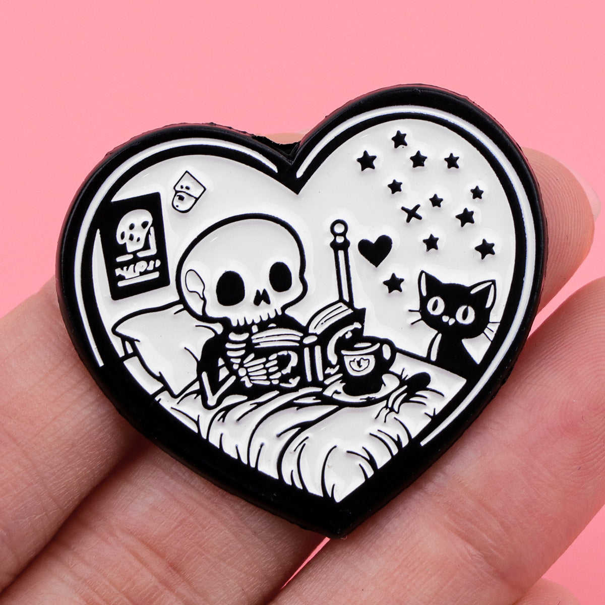 Skull Nerd Brooch Cartoon Badge Creative My Store