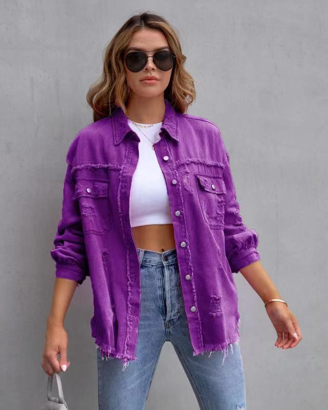 Fashion Ripped Shirt Jacket, Edgy, Stylish, and Uniquely You! My Store