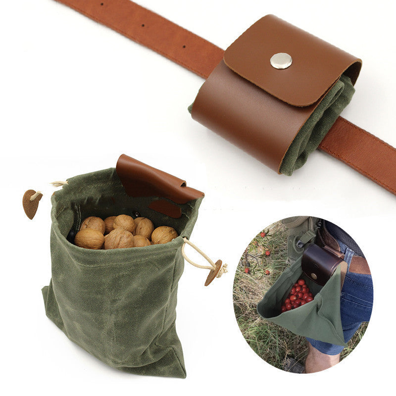GreenGather™ Waxed Canvas Harvest Bag – Sustainable, Hands-Free Picking Companion