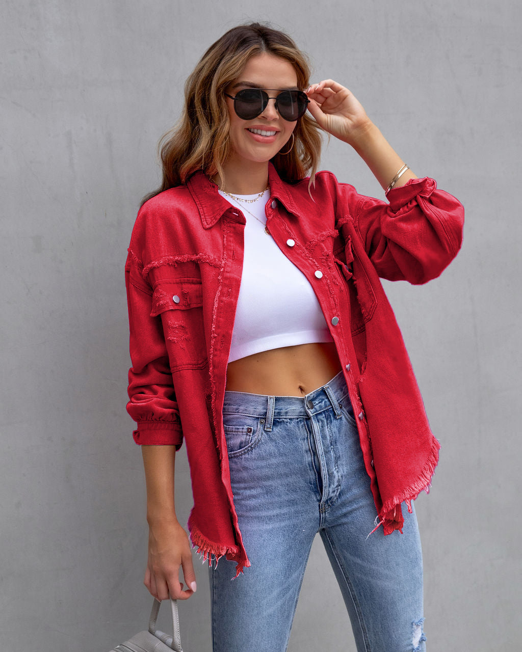Fashion Ripped Shirt Jacket, Edgy, Stylish, and Uniquely You! My Store