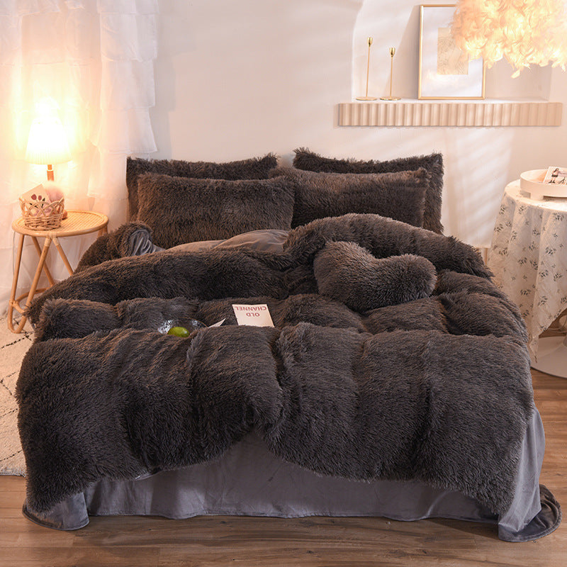Luxury Thick Fleece Bedding Set – Plush Shaggy Duvet Cover, Pillowcase & Quilt for Queen & King Beds – Ultimate Winter Warmth & Comfort My Store