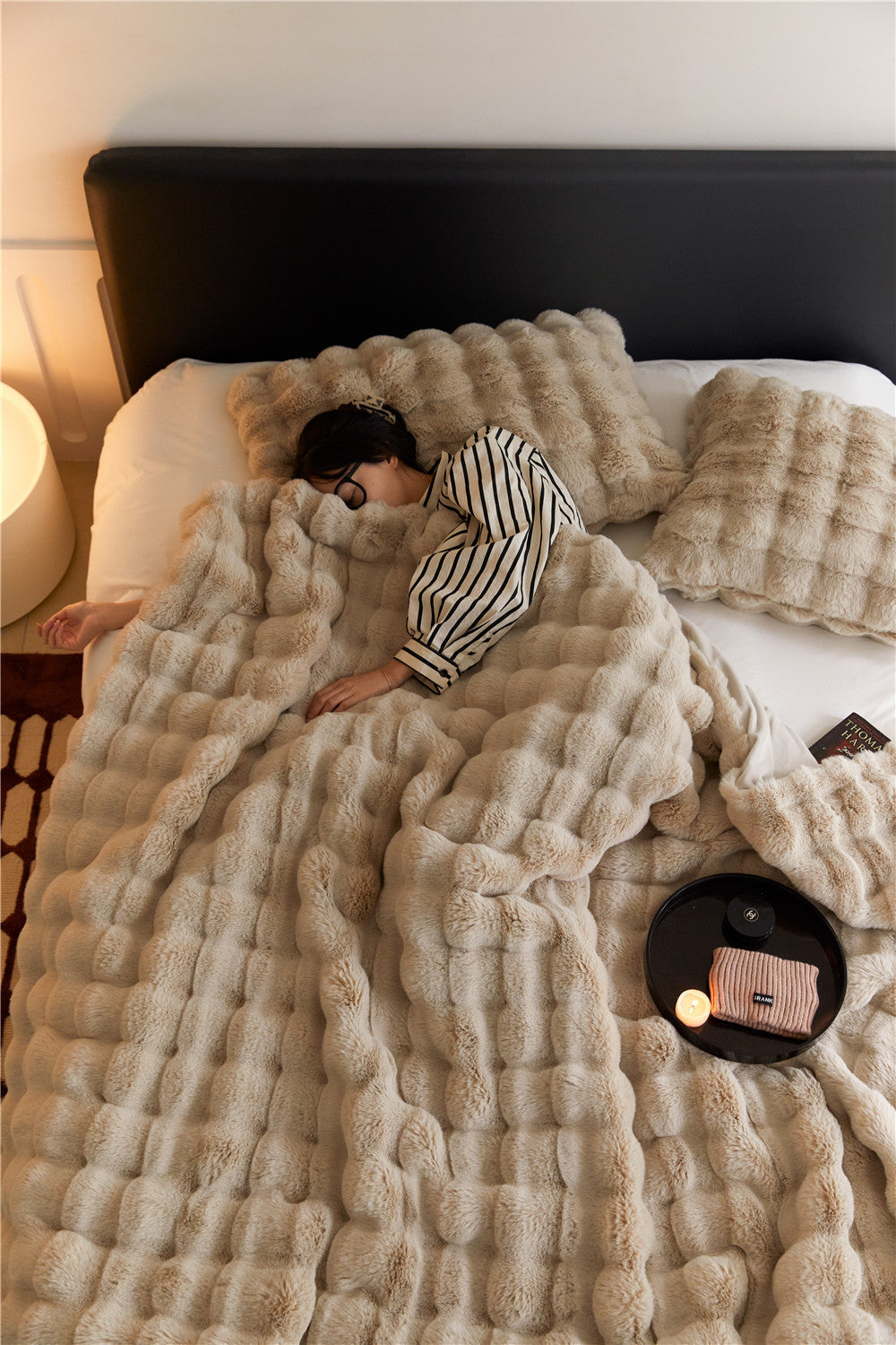 Rabbit Bubble Velvet  Blanket My Store