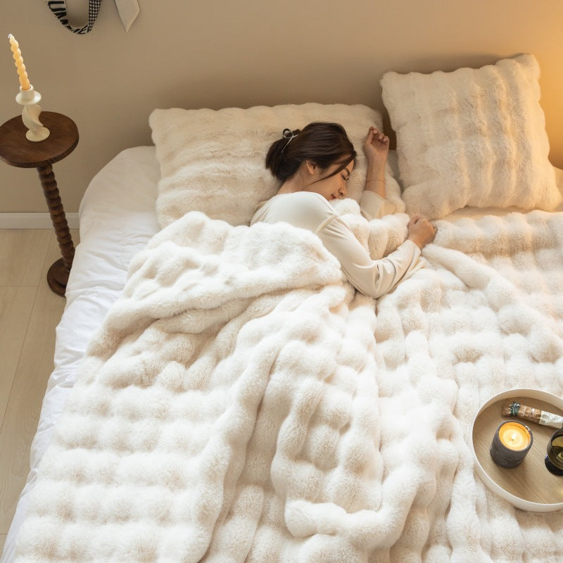 Rabbit Bubble Velvet  Blanket My Store