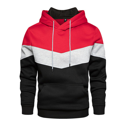 Men's Patchwork Hooded Sweatshirt Hoodies Clothing Casual