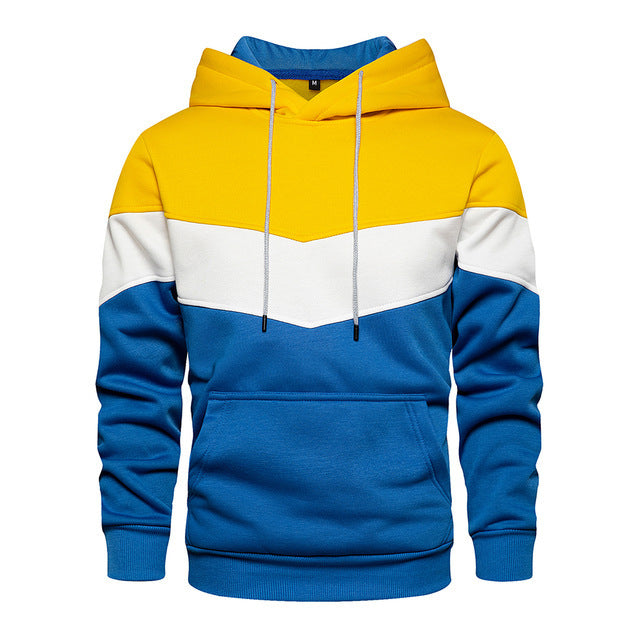 Men's Patchwork Hooded Sweatshirt Hoodies Clothing Casual