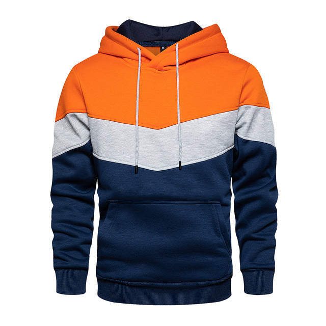Men's Patchwork Hooded Sweatshirt Hoodies Clothing Casual
