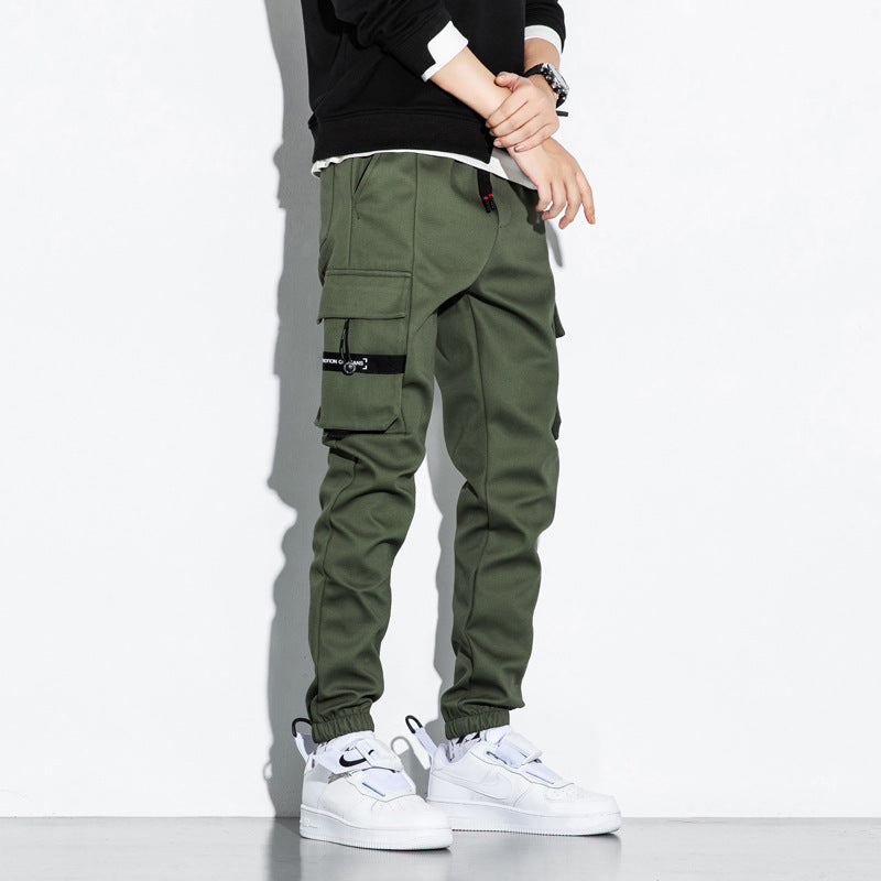 Cotton Trousers Trendy Cropped Trousers Men's Feet Pants