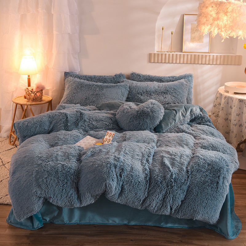 Luxury Thick Fleece Bedding Set – Plush Shaggy Duvet Cover, Pillowcase & Quilt for Queen & King Beds – Ultimate Winter Warmth & Comfort My Store