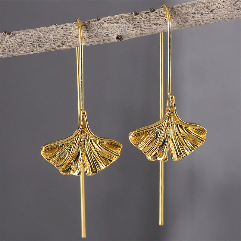 Personality Art Temperament Leaf Earrings My Store