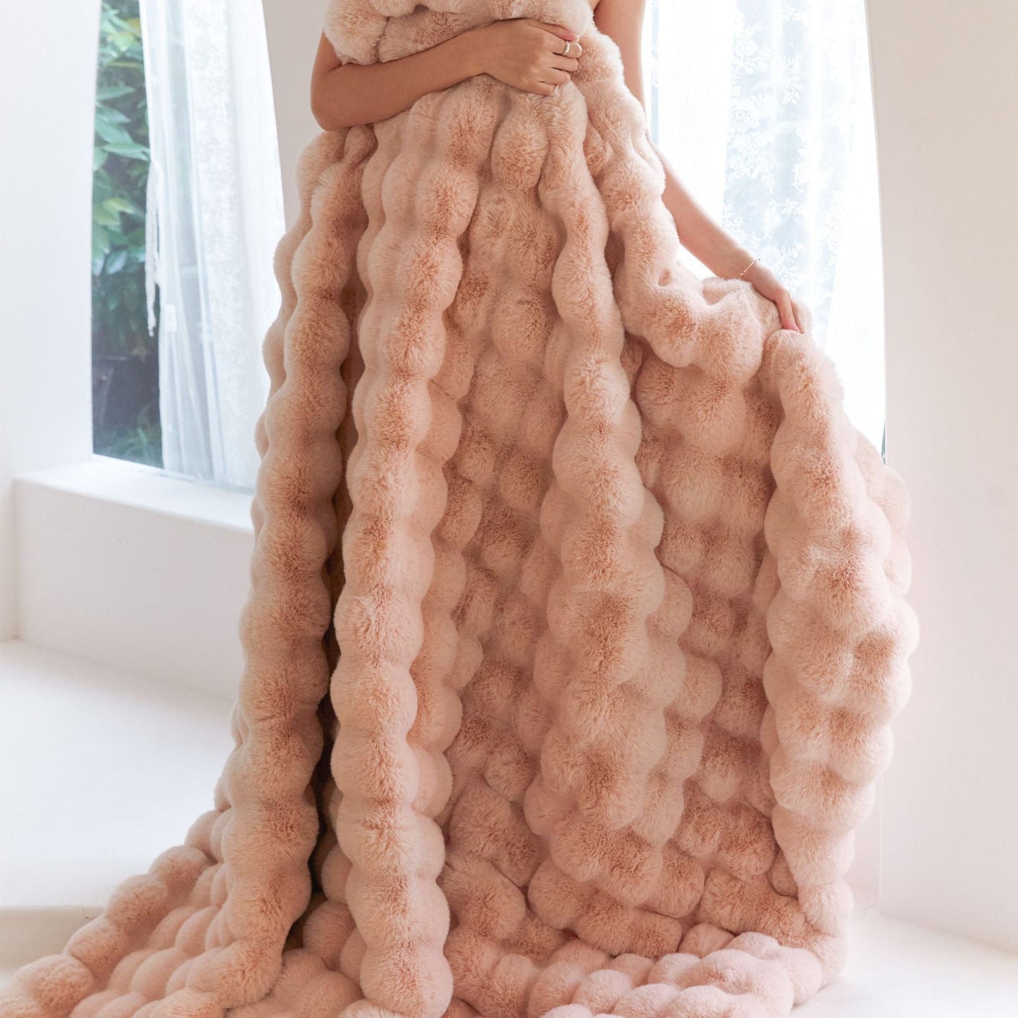 Rabbit Bubble Velvet  Blanket My Store