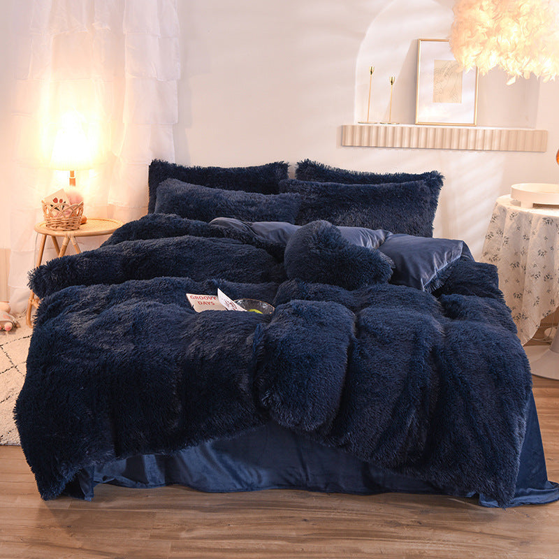 Luxury Thick Fleece Bedding Set – Plush Shaggy Duvet Cover, Pillowcase & Quilt for Queen & King Beds – Ultimate Winter Warmth & Comfort My Store