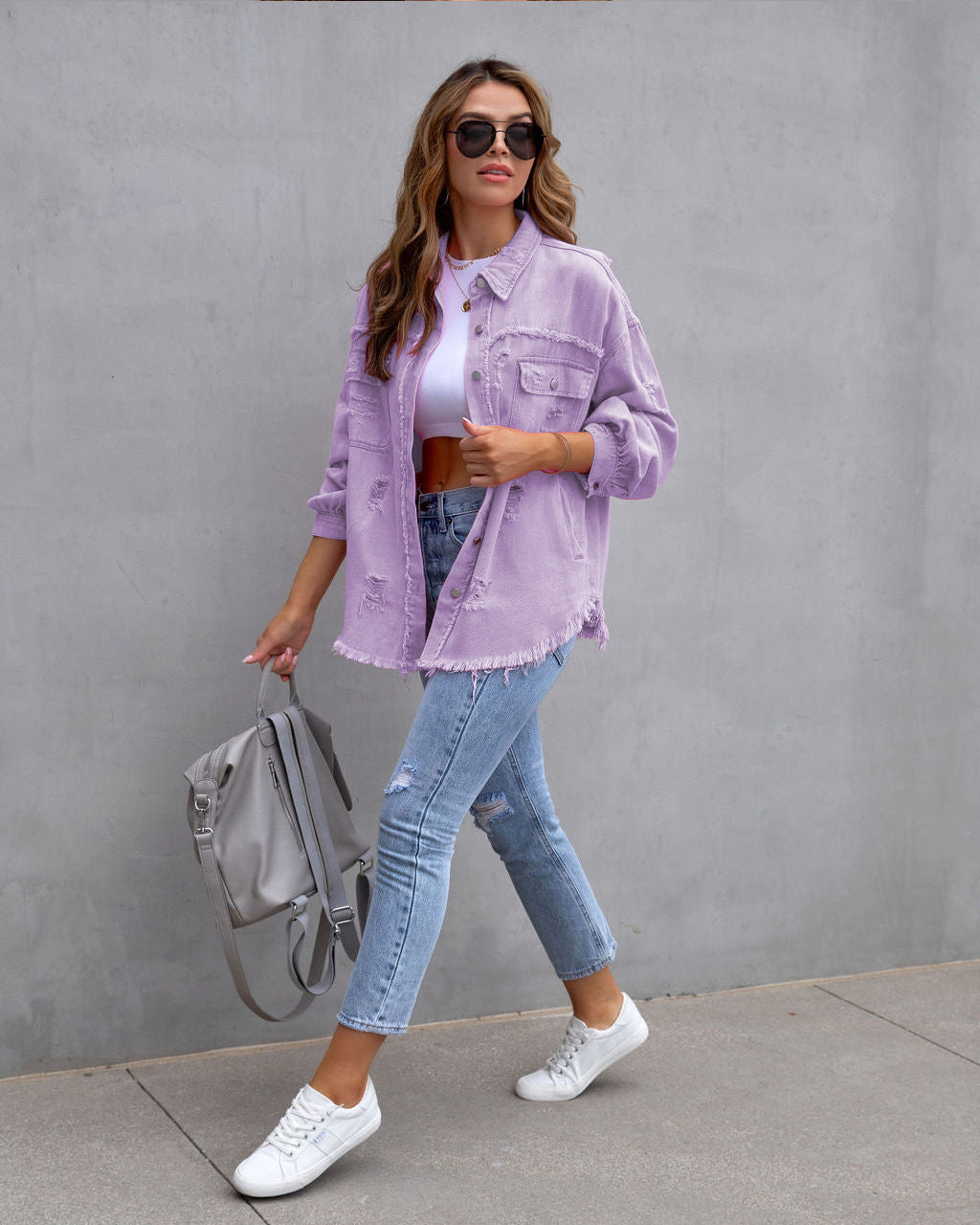 Fashion Ripped Shirt Jacket, Edgy, Stylish, and Uniquely You! My Store