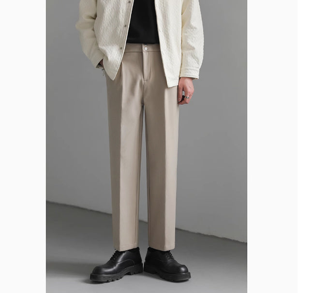 Men's Loose Straight Trousers Korean Style Trendy Suit Trousers