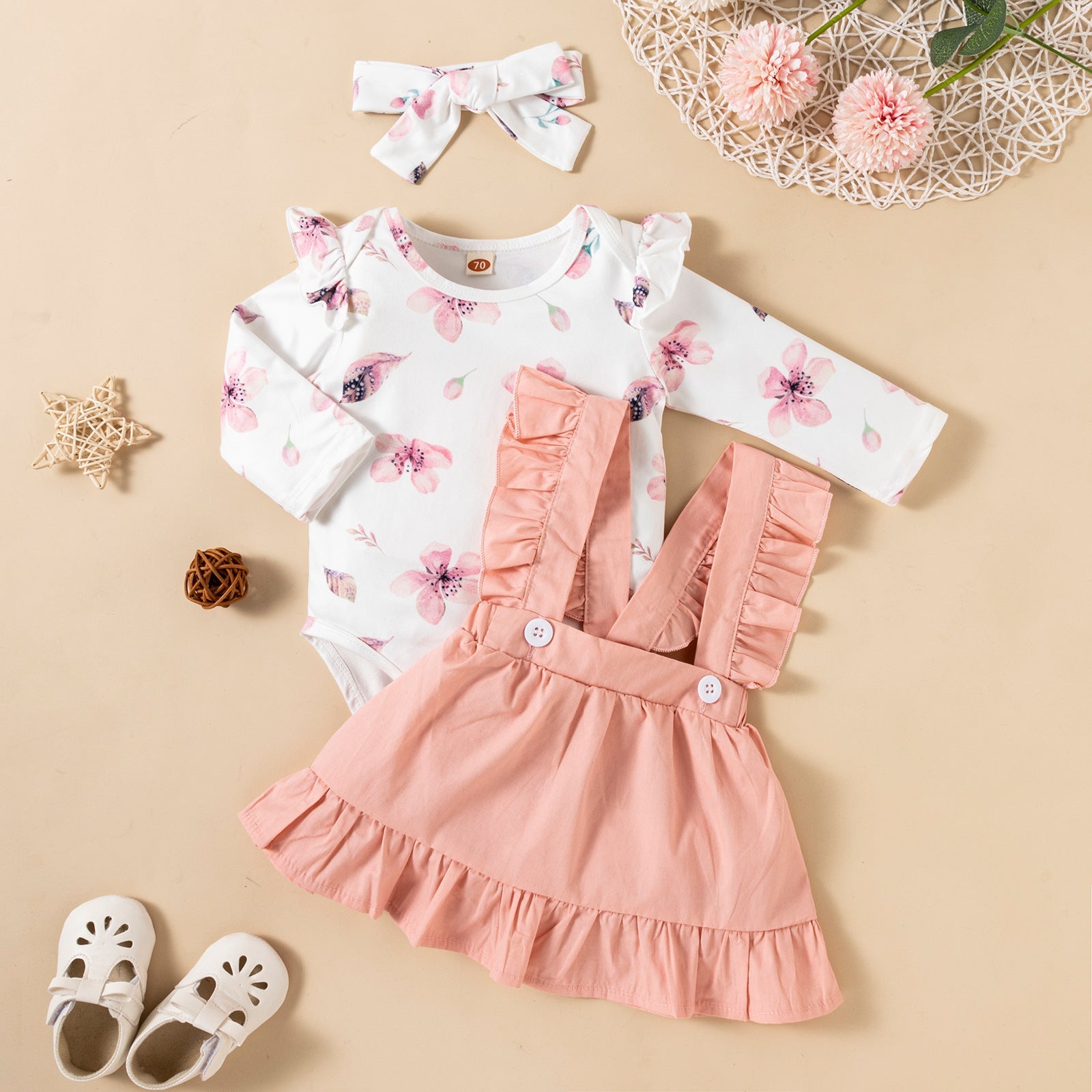 Printed Long-sleeved Baby Girl Romper My Store