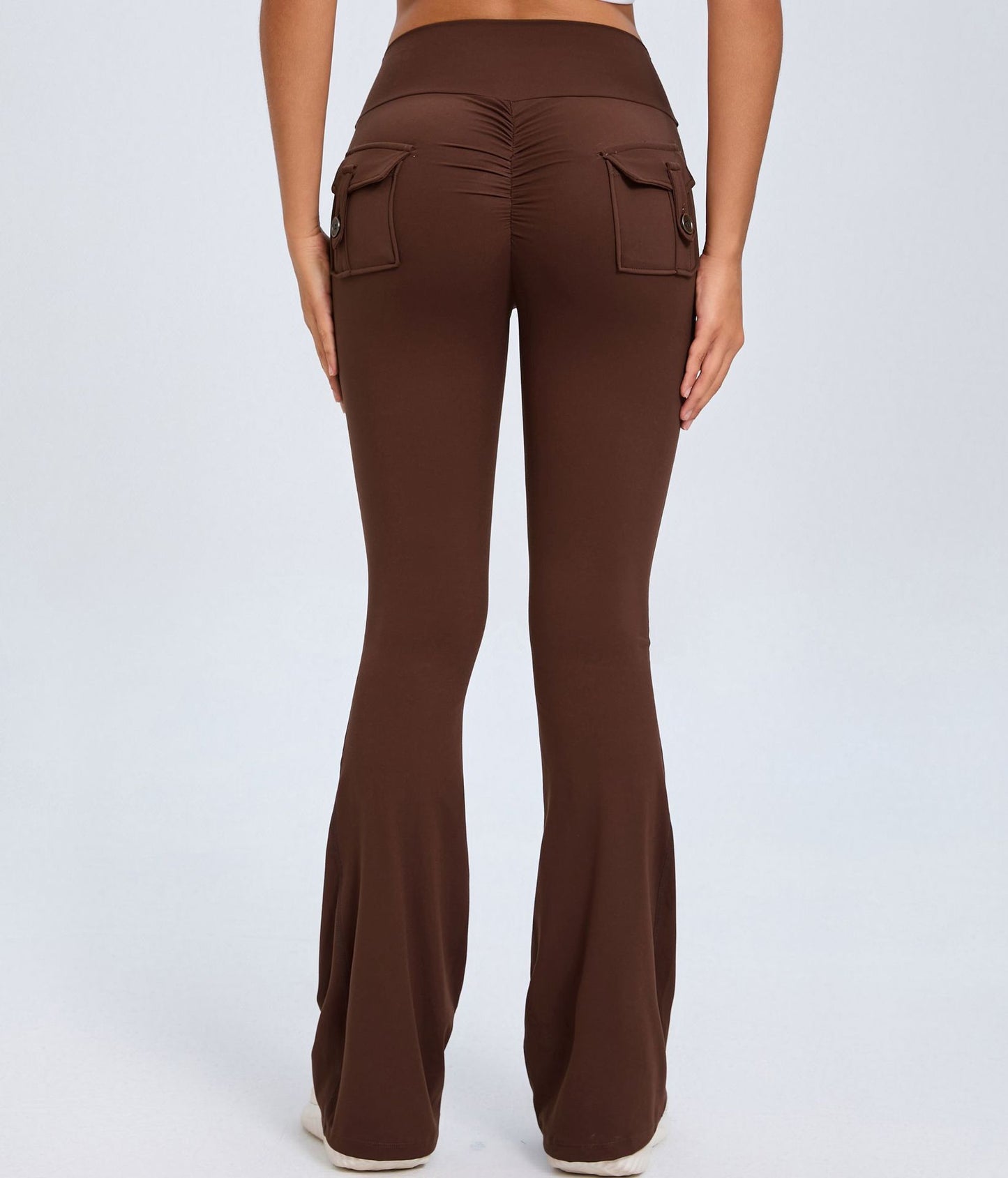 High-Waist Flared Yoga Pants with Pockets – Stylish & Supportive! My Store