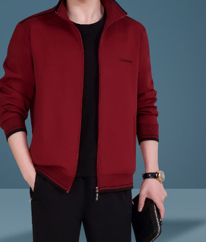 Dad Wear Middle-aged Men's High-end Casual Sportswear Three-piece Suit