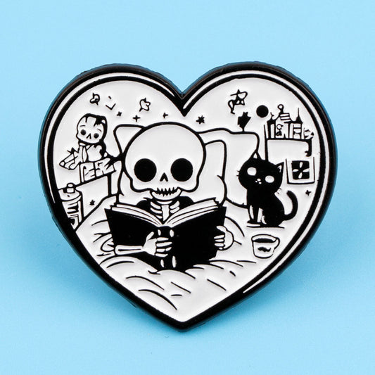 Skull Nerd Brooch Cartoon Badge Creative My Store