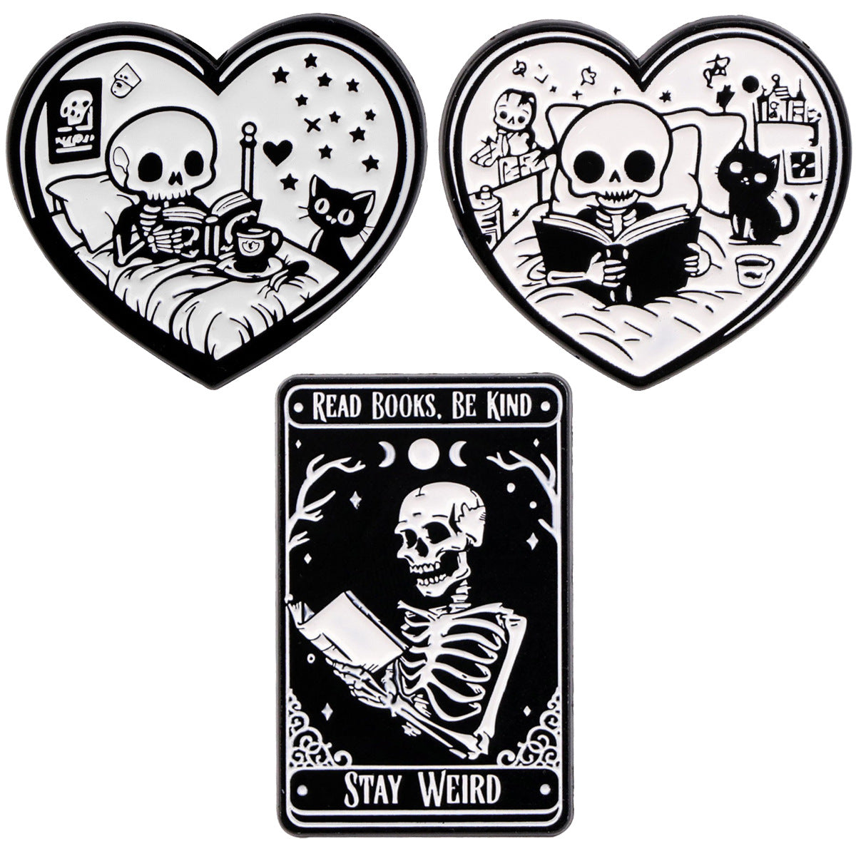 Skull Nerd Brooch Cartoon Badge Creative My Store