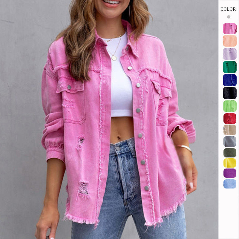 Fashion Ripped Shirt Jacket, Edgy, Stylish, and Uniquely You! My Store