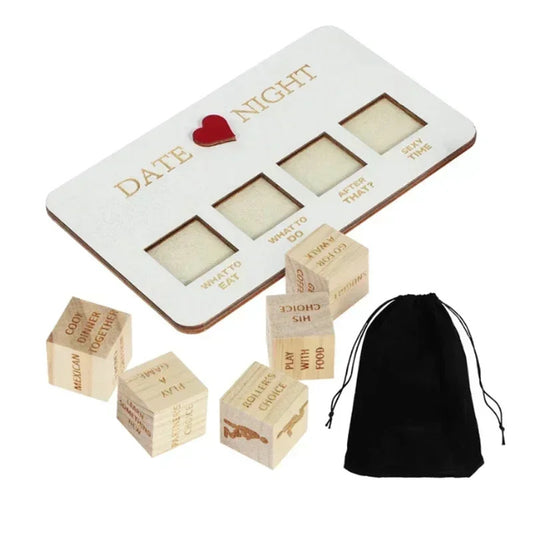 Wooden Date Night Dice – Fun & Romantic Game for Couples!