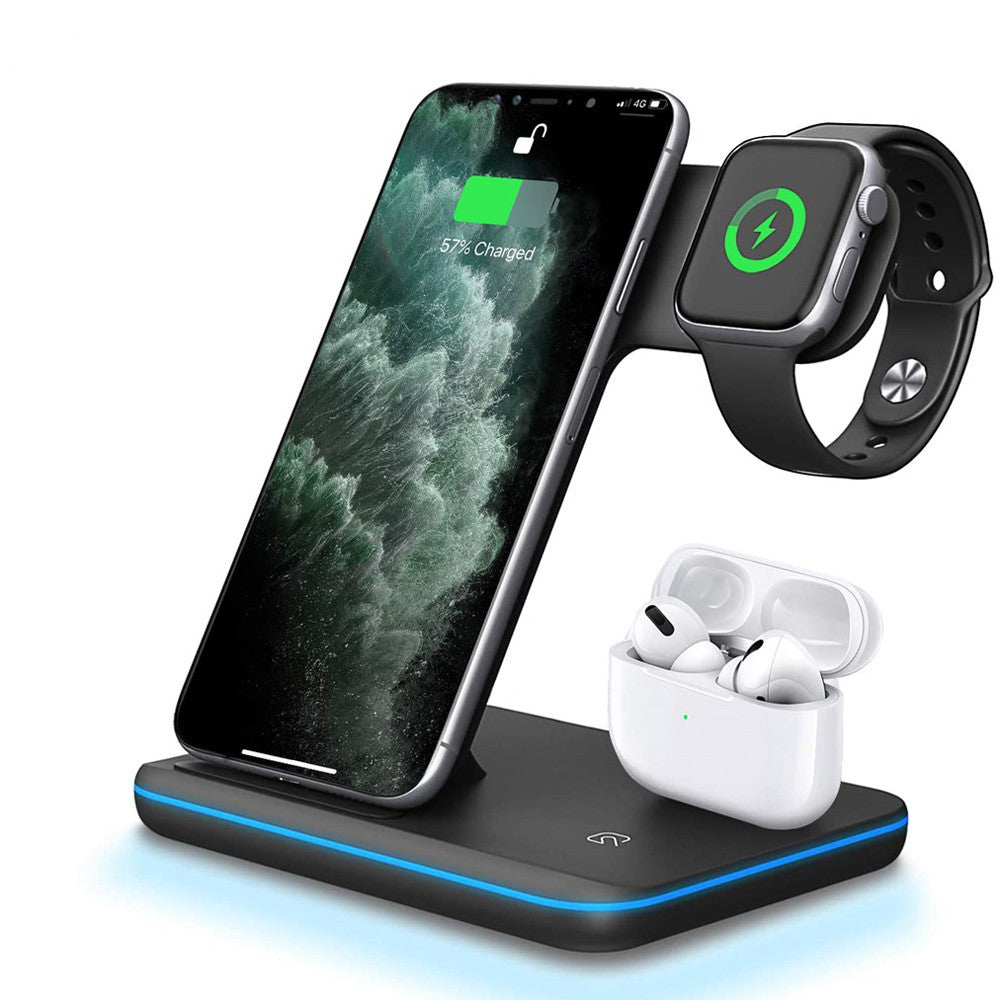 3-in-1 Wireless Charger Stand – Compatible with Phones, Watches & Earphones