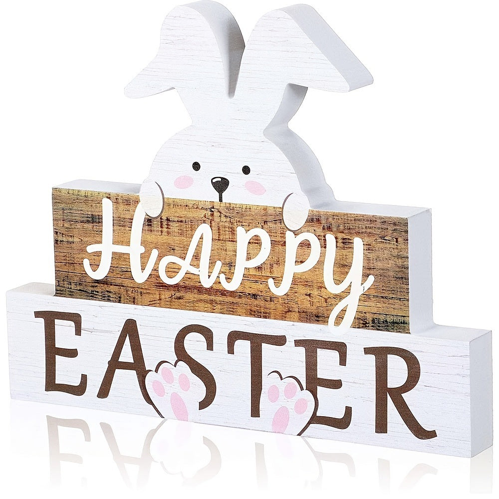Charming Easter Bunny Wooden Table Sign My Store