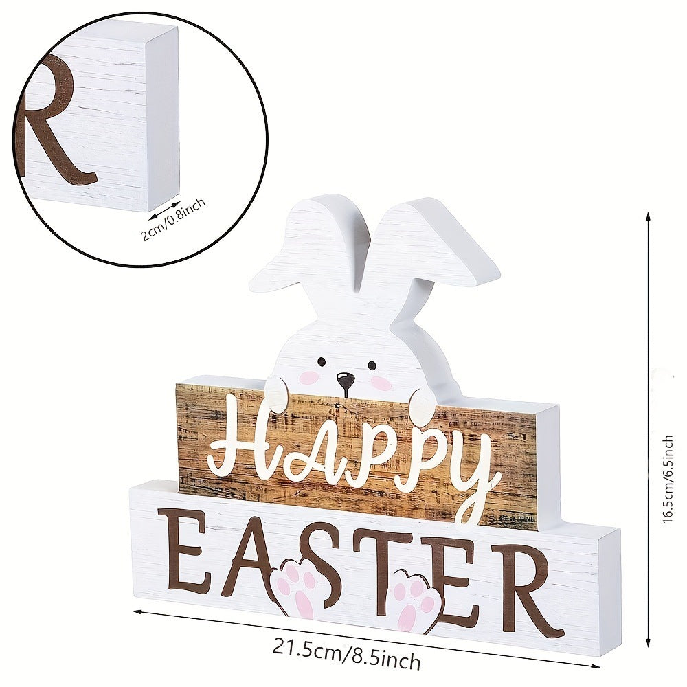 Charming Easter Bunny Wooden Table Sign My Store